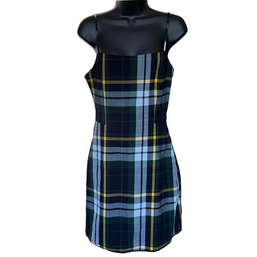 Aritzia Wilfred Plaid Mini Dress Sz 4 Green Schoolgirl Twee Preppy Clueless